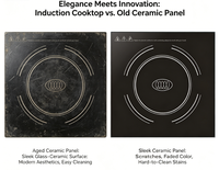 Plaque de cuisson en verre céramique noir, résistante aux hautes températures, panneau de remplacement pour cuisinières à induction et électriques