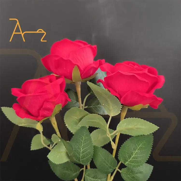 Hot bán bất động cảm ứng duy nhất gốc lụa hoa Wedding party trang trí nhân tạo Rose Bouquet flores artificiales