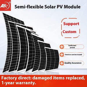AK โมดูลโซลาร์เซลล์พลังงานแสงอาทิตย์ชนิดซิลิคอน20W-550W แผงเซลล์แสงอาทิตย์แบบกึ่งยืดหยุ่นสำหรับชาร์จโทรศัพท์มือถือ - Product Image 3