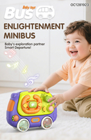 Jouet interactif musical pour enfants, mini bus urbain électrique avec volant, pour filles de 1 à 2 ans, jeu d'entraînement de la coordination œil-main
