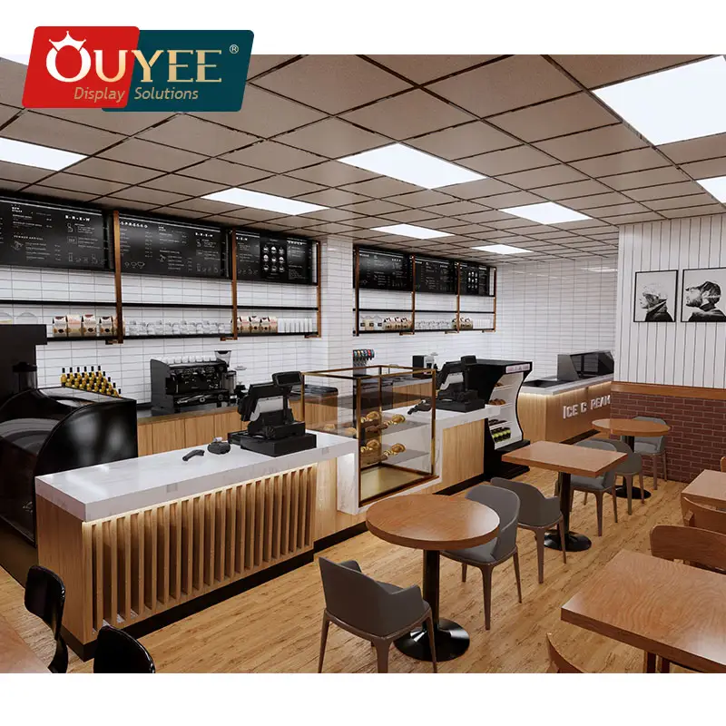 Cafe Counter Shop Equipment Supplies Interior Design Decoration Fruit Juice Shop Furniture Cafe Table Bar Coffee Shop Turniture