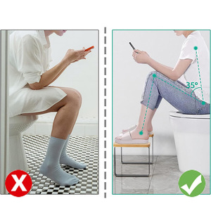 Taburete para inodoro, de madera maciza, con estructura de hierro, antideslizante, con reposapiés para mujeres embarazadas y niños, diseño minimalista, montado en el suelo - Product Image 4