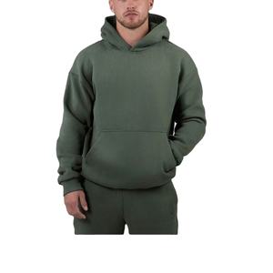 Sweat à capuche en tricot vintage surdimensionné pour homme de haute qualité 100% coton Solide épais en polaire Pull sportif Écologique Séchage rapide - Product Image 4