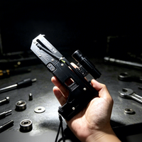 Lance-pierre semi-automatique V2 haute précision à double chargeur, cadre en alliage d'aluminium CNC, pliable, anti-stress, emballé pour le tir à la cible en extérieur