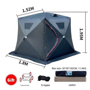 Tente de cheminée stratifiée épaissie d'extérieur d'hiver sans construction tente hexagonale à ouverture rapide tente de pêche chaude et résistante au froid - Product Image 5