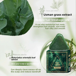 Savon Solide Artisanal aux Herbes de Thuya Oriental, Usman et Herbes, Anti-Pelliculaire et Contrôle du Sébum, Pour Femmes, Tous Types de Peau - Product Image 4