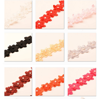 6 pétales Double couche maille broderie dentelle garniture bricolage femmes jupe artisanat tissu en gros à la main 3D fleur Organza perle dentelle