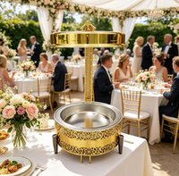 Neuer 8L Chafing Dish aus Edelstahl für Gastronomie und Catering – Goldener Hänge-Buffet-Speisenwärmer für Hochzeiten und Partys