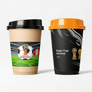 Gobelets en papier noir certifiés écologiques, logo personnalisé OEM pour les activités sportives en plein air - Product Image 1