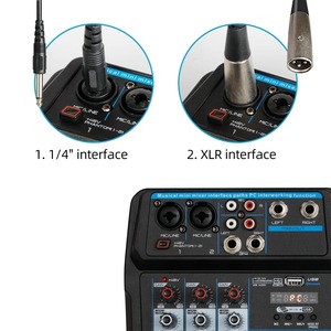 <span class=keywords><strong>A4</strong></span> Mixer De Áudio 4 Canais Mini Portátil Mixer Console De Áudio Mixer para Computador Doméstico Live Broadcast - Product Image 6