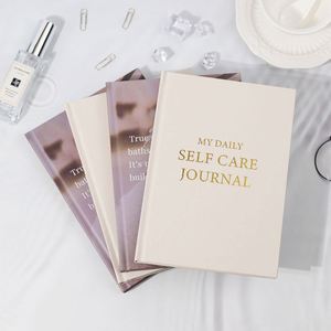 Factory Stock Hardcover <b>A5</b> Paper <b>Notebook</b> with Gold Foil Stamping Sewing Binding Custom Logo for Promotional Self Care Journal - Product Image 2