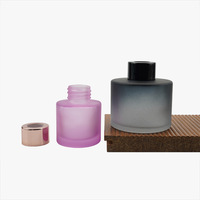 Diffuseur de parfum à bâtonnets, bouteille ronde en verre givré blanc brillant 50ml/140ml, finition mate, couvercle complet, accent décoratif
