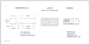Relais Reed BE12-2A85-M Standex <span class=keywords><strong>MEDER</strong></span> Electronic - Product Image 4