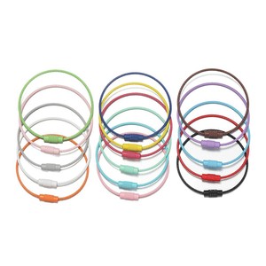 Wire <b>Rings</b> Keychain <b>Accessories</b> Colorful Stainless Steel Portable Summer Candy Colors Large Keychains Retail Wholesale - Product Image 4