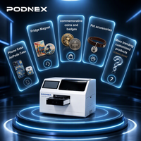 Impresora Digital Automática de Inyección de Tinta UV CMYK Todo en Uno PodNEX A3 DX7, 2400 DPI, para Carcasas de Plástico para Teléfonos/AirPods y Ropa