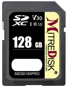 Carte mémoire numérique sécurisée pour appareil photo professionnel, vidéo, vitesse extrême Pro U3 Classe 10 A1, plastique MDSD180PRO - Product Image 3