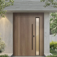 Modèles d'entrée en bois Ace Acajou Double entrée principale en bois massif Portes d'entrée extérieures