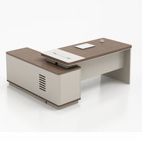 Bureau d'ordinateur en forme de L en panneaux de bois E0 avec armoire de rangement latérale, modulaire, durable, moderne, écologique, pour bureau et appartement, commande en gros