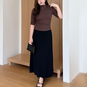 เสื้อถักแขนกลางรุ่น Runqi Modal รุ่น N9309 ไซส์พลัส คอสูงครึ่งตัว สีพื้น เสื้อผู้หญิง สไตล์ชิคสำหรับใส่ทำงานในฤดูใบไม้ร่วง - Product Image 4