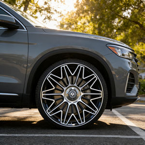 Juego <span class=keywords><strong>de</strong></span> 4 Rines <span class=keywords><strong>de</strong></span> Aleación Viaol Negro Brillante con Acabado Mecanizado, Cubierta Flotante, 5x112 5x114.3 5x120 para Mercedes Audi - Product Image 5