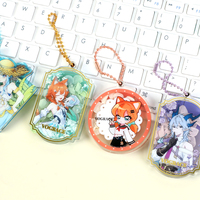 Porte-clés personnalisé en acrylique magnétique avec fleurs pressées, anime, dessin animé, écologique et léger