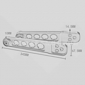 Kit de suspension de bras de commande inférieur 517MM x 120MM x 72MM en alliage d'aluminium pour Honda Civic 01-05 - Product Image 2