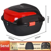 Boîte arrière de moto 33L en plastique imperméable, durable, épaissie, anti-vibrations, accessoires de rangement