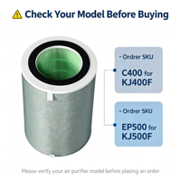 Filter Pengganti HEPA Asli H13 Karbon Aktif Kompatibel dengan Pembersih Udara Pintar 720 Seri C400/S Silinder Komposit 3-Lapisan