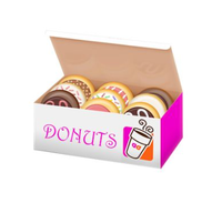 Boîtes d'emballage personnalisées en gros pour beignets et biscuits, en papier d'art, auto-érectables, écologiques, pour chewing-gum et autres produits