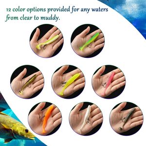 Señuelos de Pesca de Plástico Suave con Cola de Paleta de 55mm, 70mm, 90mm, 10 Unidades/Bolsa, 10 Colores, Cebo Blando, Swimbait, TPR, TPE - Product Image 3