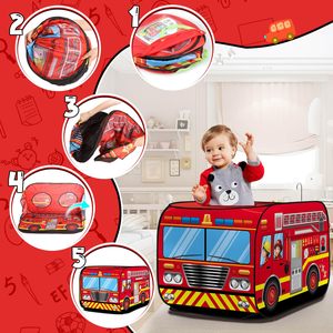 Tienda <span class=keywords><strong>de</strong></span> Campaña Infantil con Diseño <span class=keywords><strong>de</strong></span> Camión <span class=keywords><strong>de</strong></span> Bomberos, Juguete <span class=keywords><strong>de</strong></span> Interior y Exterior, Tienda <span class=keywords><strong>de</strong></span> Campaña Plegable <span class=keywords><strong>para</strong></span> Niños <span class=keywords><strong>de</strong></span> 2 a 4 Años, Niños y <span class=keywords><strong>Niñas</strong></span> - Product Image 2