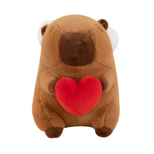 Regalo del Día de San Valentín 2025 agua conejillo de indias Capibara con corazón muñeco de peluche juguete de peluche muñeco de almohada - Product Image 1