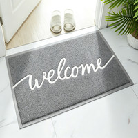 Tapis de bienvenue à boucles en PVC 60x90cm pour usage domestique, lavable et anti-salissures