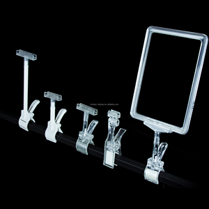 플라스틱 상품 회전식 팝 클립 사인 홀더 스탠드 회전 가격 클립 의류 랙 사인 - Product Image 6