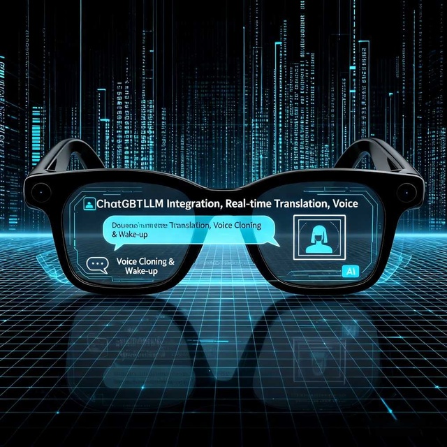 AI Glasses With Camera 1200W Pixel and 1080p Video Recording 32GB Memory Long Battery Life Lightweight for Travel