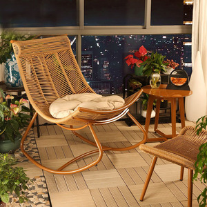 Sillas de salón para exteriores, tumbonas para adultos, balcón de ocio, mecedora, reclinable, mecedora tejida, silla de ratán para <span class=keywords><strong>siesta</strong></span> para ancianos - Product Image 6