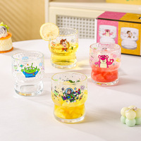 Verre à boire en verre motif dessin animé 300 ml, pour jus, usage domestique, coffret cadeau