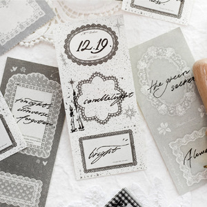 100 notes autocollantes par paquet, poèmes de <span class=keywords><strong>la</strong></span> série The Pillow, éléments décoratifs vintage en dentelle <span class=keywords><strong>pour</strong></span> fonds de collages - Product Image 3