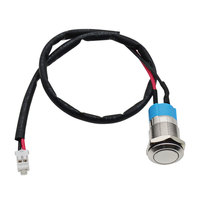 Interrupteur à bouton-poussoir en acier inoxydable 3A, étanche IP67, 12 mm, autobloquant, avec cordon, LED 12V