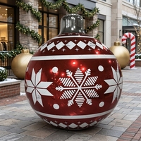 Boule de Noël gonflable en PVC métallisé brillant pour la décoration