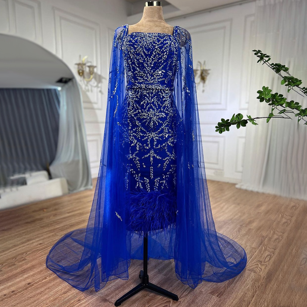 Lilac Mermaid Dress with Formal Cape - Serene Hill LA71841