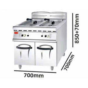 مقلاة Lyroe بسعة كبيرة 20 لترًا * 2 تجارية أوتوماتيكية من الفولاذ المقاوم للصدأ ، مقلاة خزانات غاز عمودية مزدوجة مع خزانة - Product Image 2