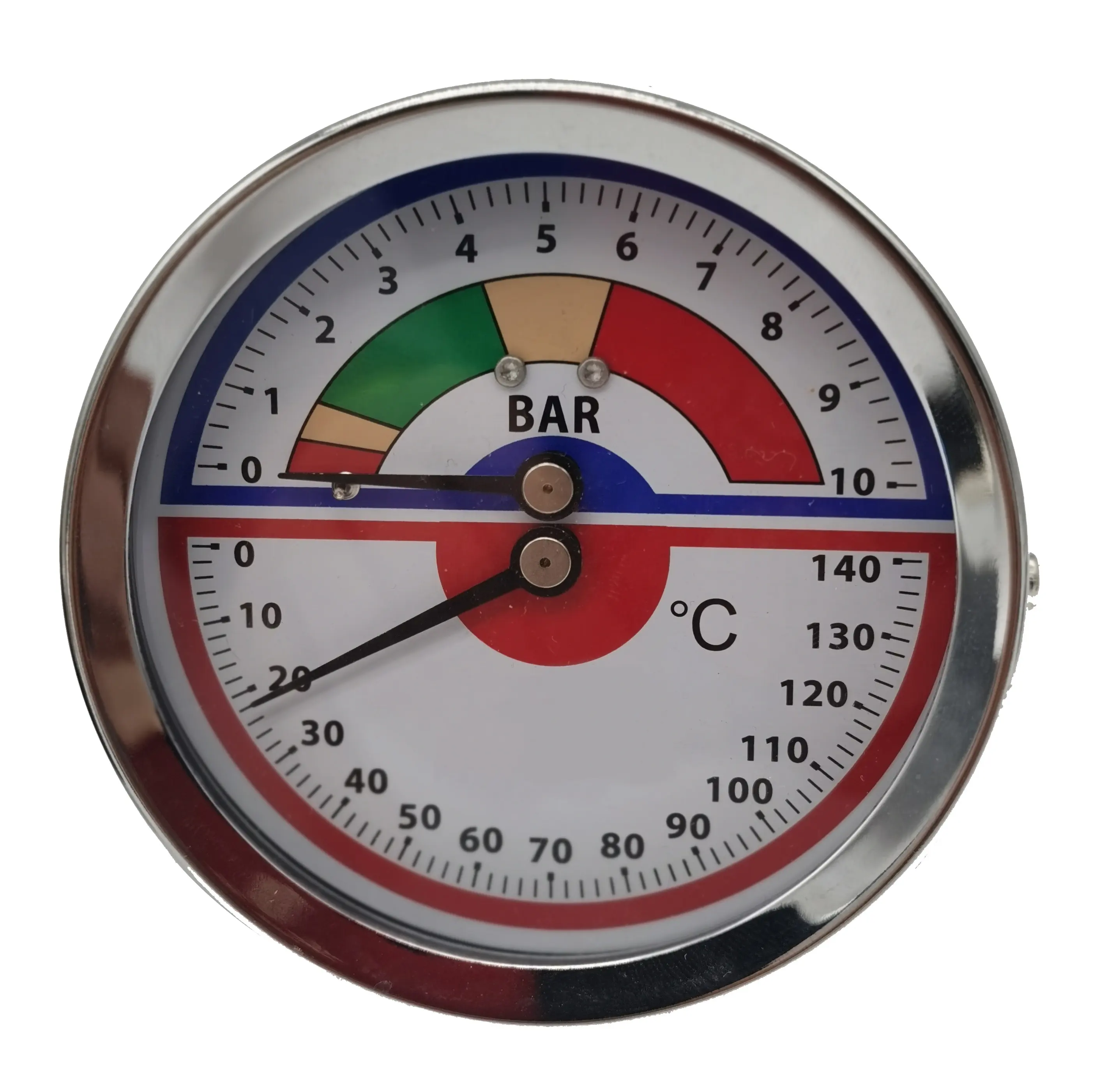 コーヒーマシン用にカスタマイズされた温度と圧力計すべてステンレス鋼1/8NPT圧力計