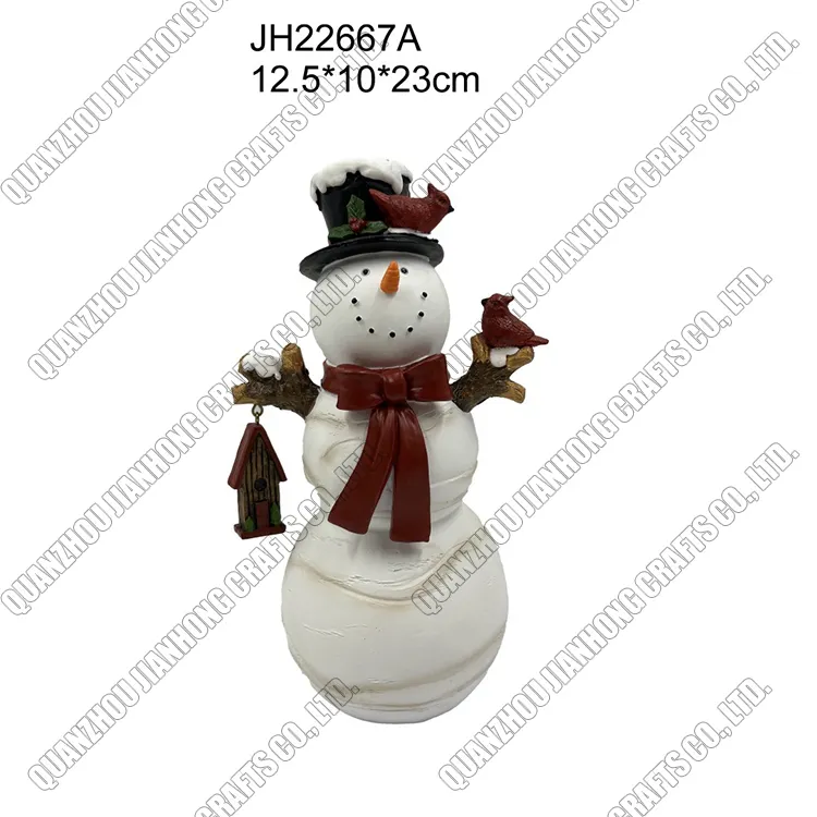 Hot Sales New Style Party Decorations Resin Craft Artificial Christmas Snowman For Xmas Table Decorations