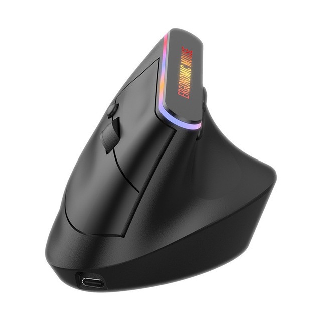 RGB Luminous Optical Sensor Ergonomic Vertical Dual-Mode for Wireless Mouse with USB Interface
