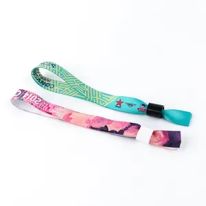 Factory 100pc MOQ Custom One Time Used Concert Ticket Wristbands Fabric With Sliding Lock