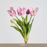 5 têtes de fleurs de tulipes artificielles en PU souple au toucher réel, style moderne fait main, respectueuses de l'environnement, pour la décoration de mariage et de table à la maison