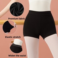 Short de danse moulant trois pièces pour femme, noir, style boxer, short de ballet une pièce, en nylon/cachemire