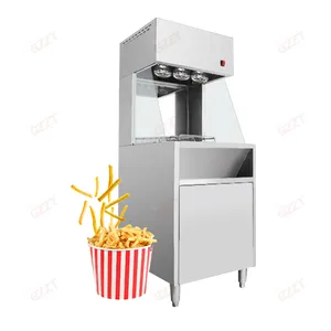 2/3/4 Pieces Heating Light Floor Standing Chips Bagging Station Chip Dump Fries Warmer French Fries Dump Station Warmer