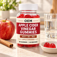 Gummies au vinaigre de cidre de pomme avec la mère, complément ACV sans sucre pour la digestion, le métabolisme et le soutien immunitaire, pour adultes, 60 unités